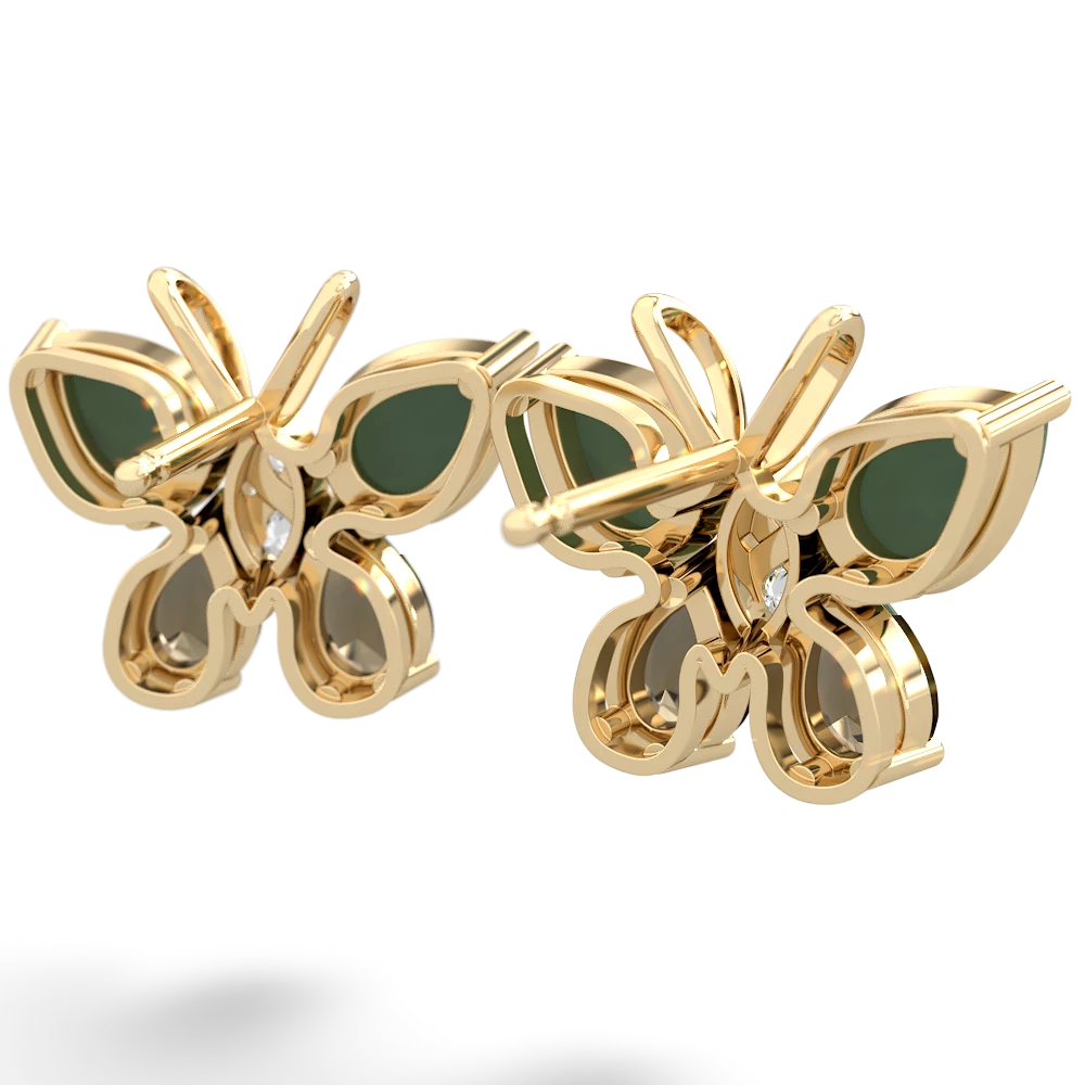 Jade Butterfly 14K Yellow Gold earrings E2215