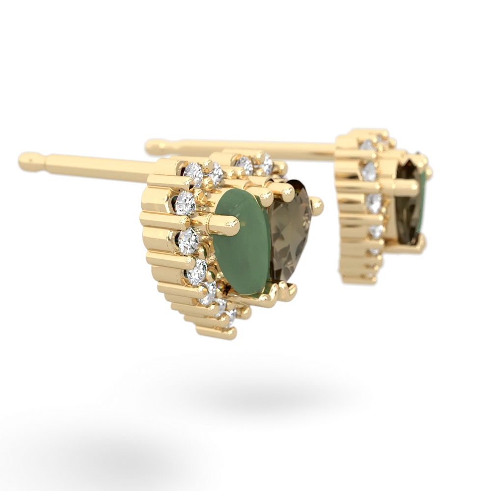 Jade Halo 14K Yellow Gold earrings E7008