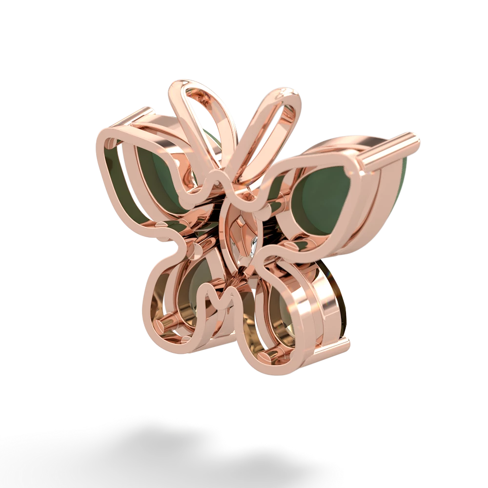 Jade Butterfly 14K Rose Gold pendant P2215