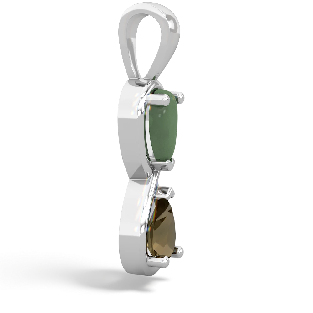 Jade Infinity 14K White Gold pendant P5050