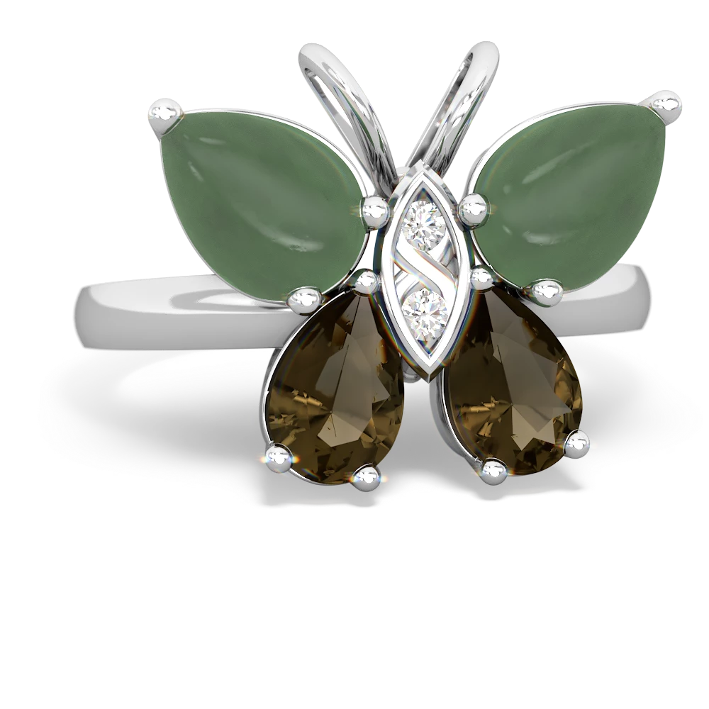 Jade Butterfly 14K White Gold ring R2215