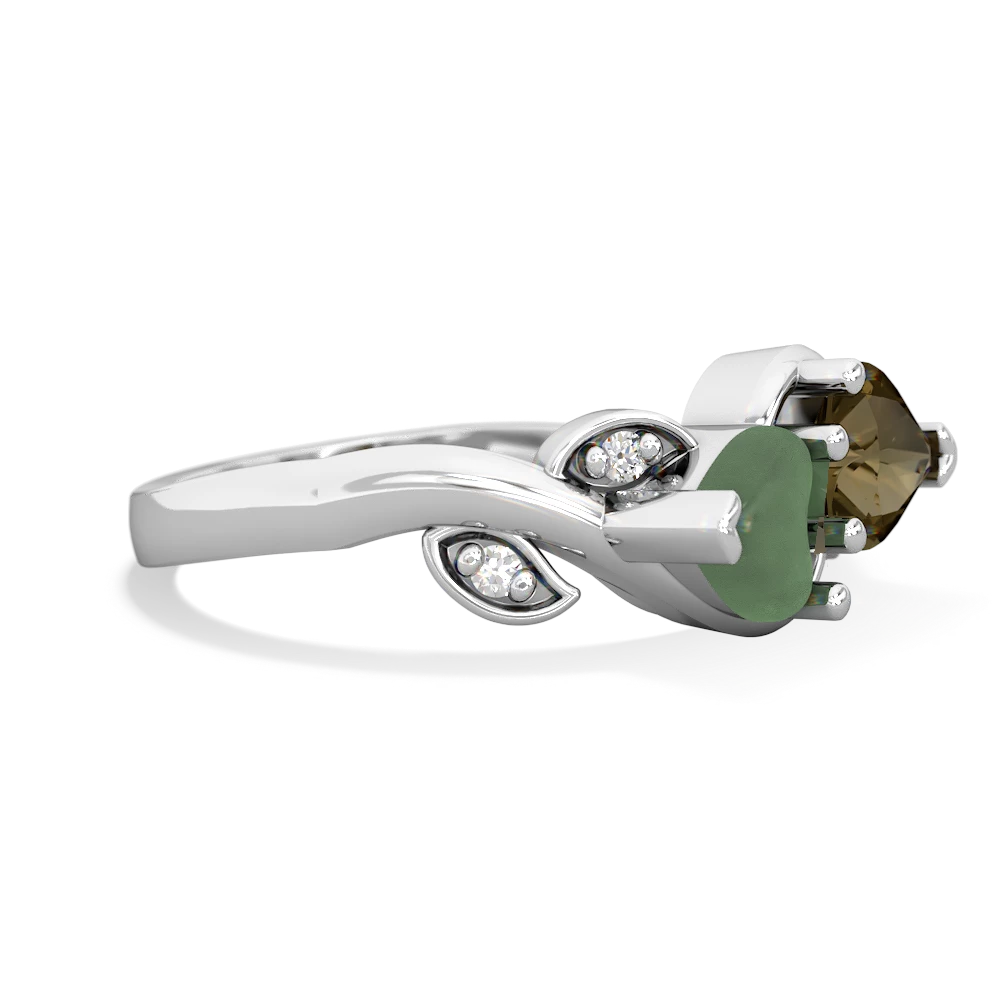 Jade Floral Elegance 14K White Gold ring R5790