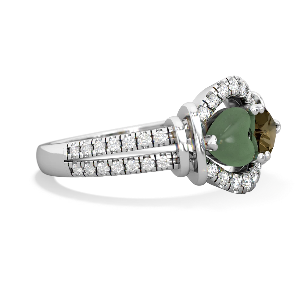 Jade Art-Deco Keepsake 14K White Gold ring R5630