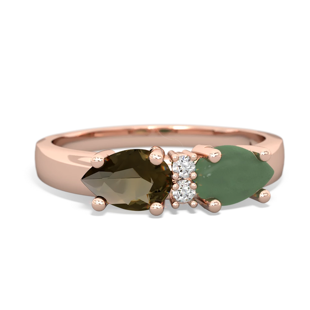 Jade Pear Bowtie 14K Rose Gold ring R0865