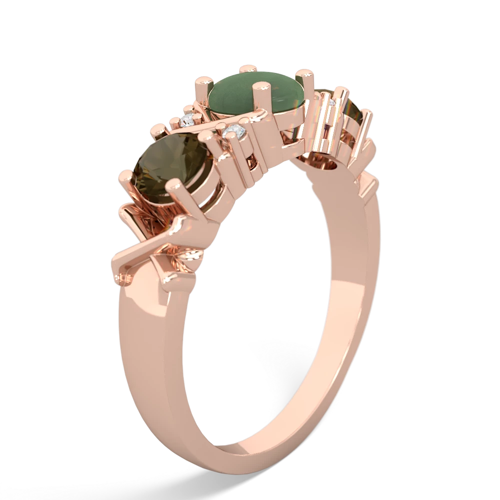 Jade Hugs And Kisses 14K Rose Gold ring R5016