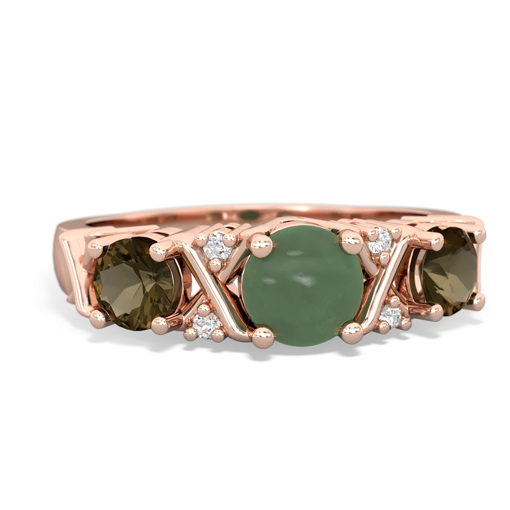 Jade Hugs And Kisses 14K Rose Gold ring R5016