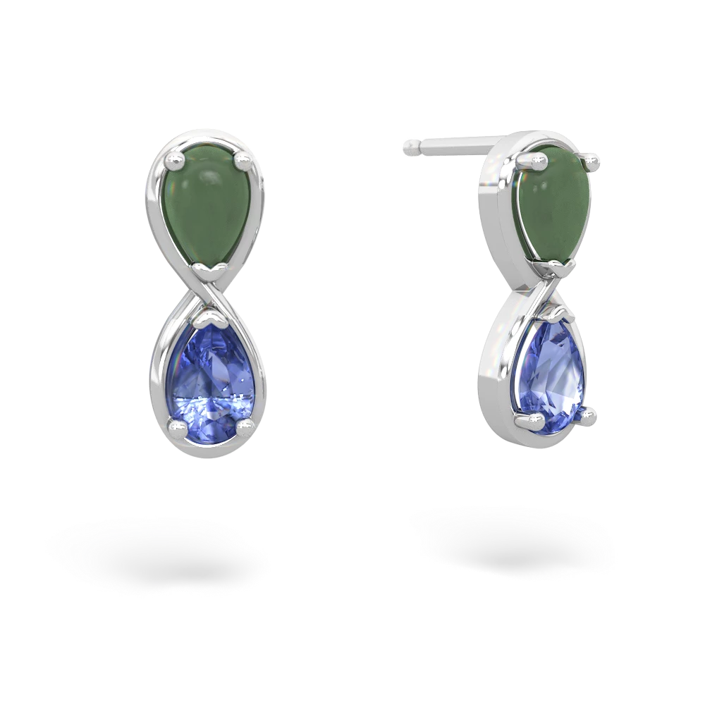 Jade Infinity 14K White Gold earrings E5050