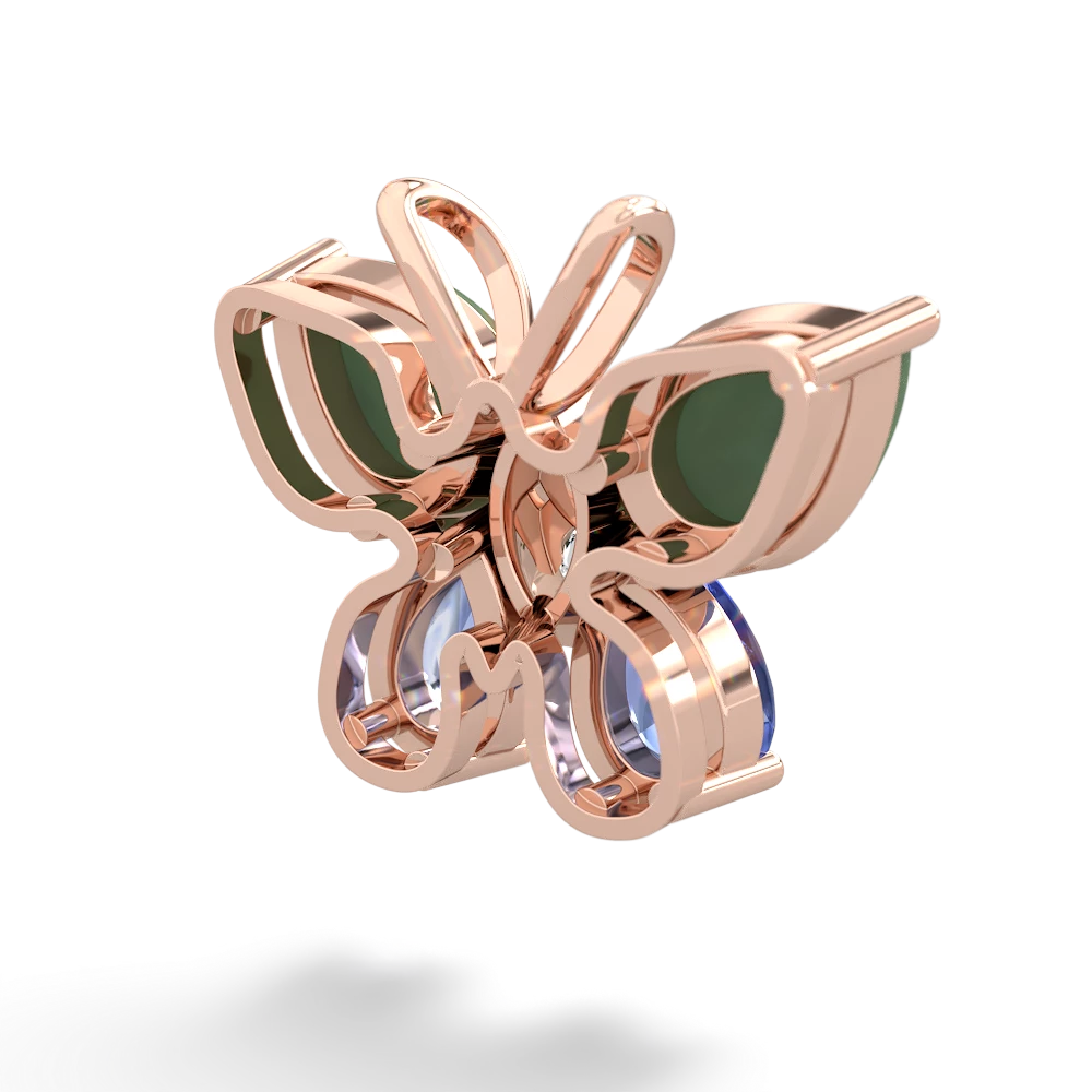 Jade Butterfly 14K Rose Gold pendant P2215