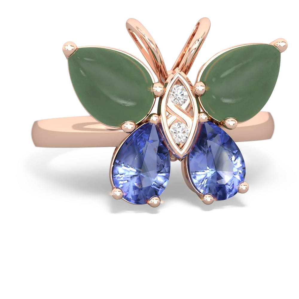 Jade Butterfly 14K Rose Gold ring R2215