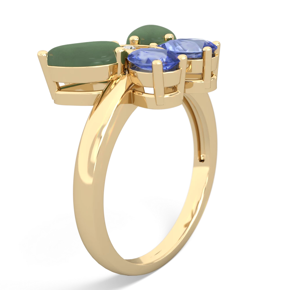 Jade Butterfly 14K Yellow Gold ring R2215