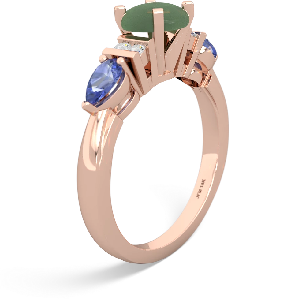 Jade 6Mm Round Eternal Embrace Engagement 14K Rose Gold ring R2005