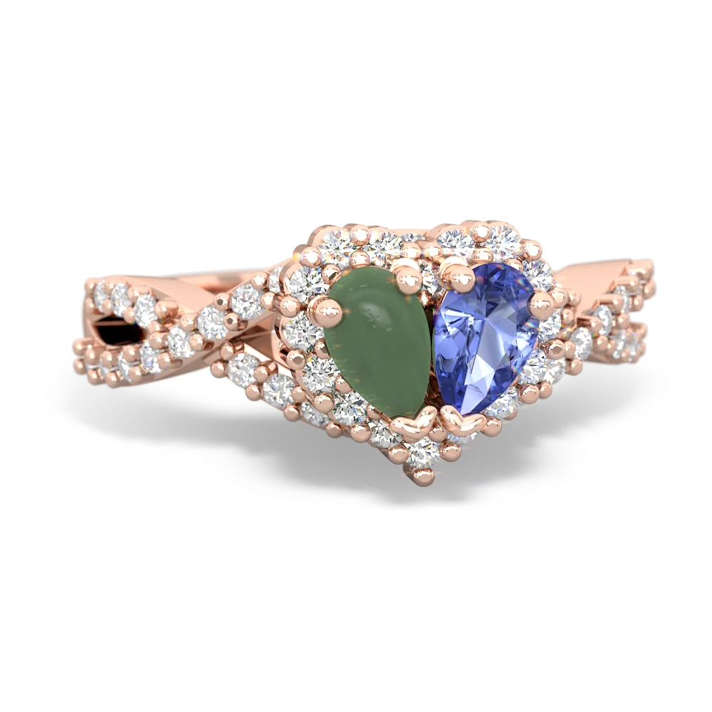 Jade Diamond Twist 'One Heart' 14K Rose Gold ring R2640HRT