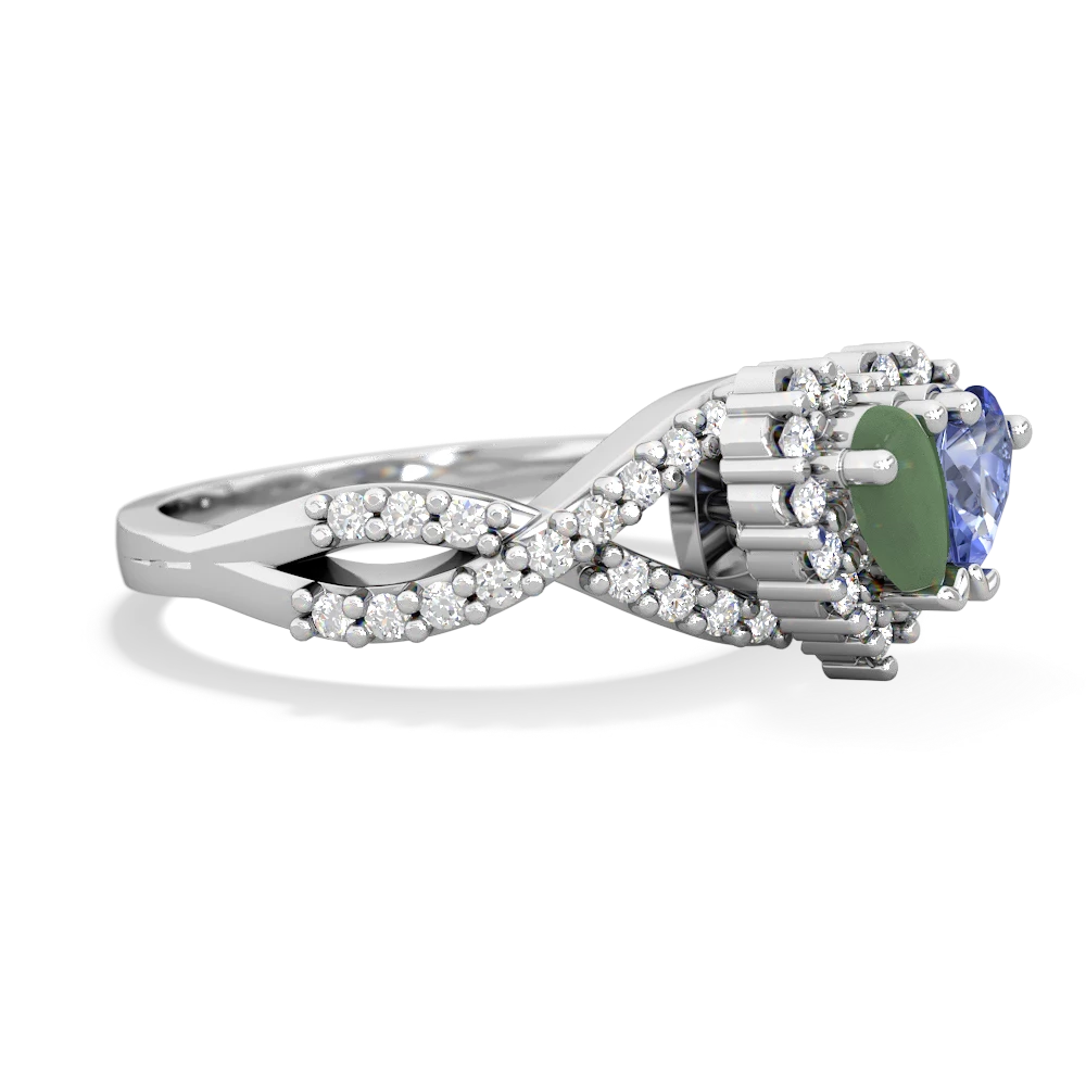 Jade Diamond Twist 'One Heart' 14K White Gold ring R2640HRT