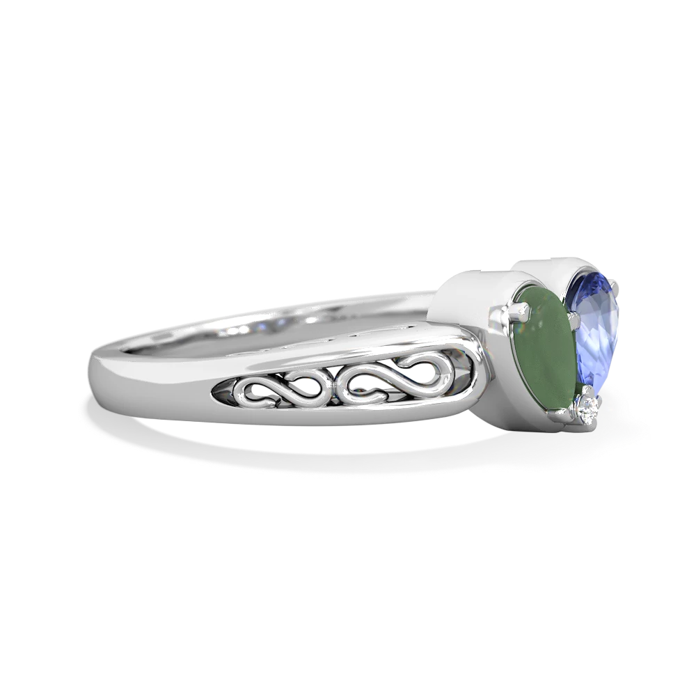 Jade Filligree 'One Heart' 14K White Gold ring R5070