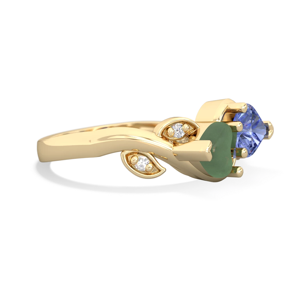 Jade Floral Elegance 14K Yellow Gold ring R5790