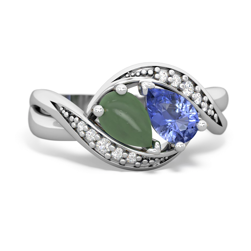 Jade Summer Winds 14K White Gold ring R5342