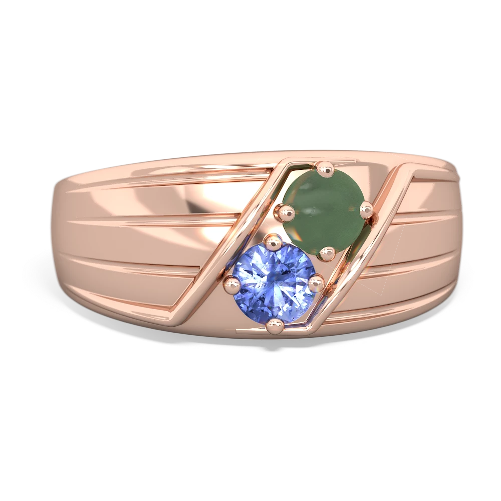 Jade Men's Streamline 14K Rose Gold ring R0460