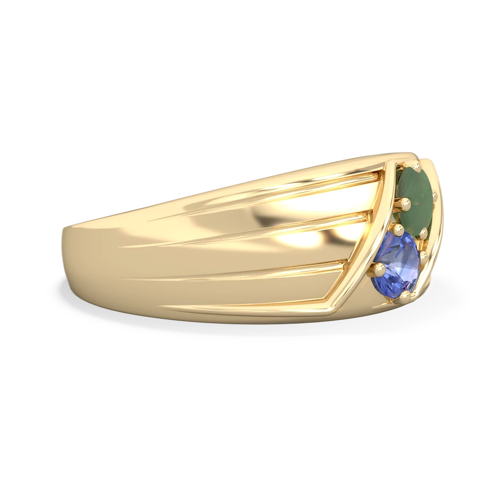 Jade Men's Streamline 14K Yellow Gold ring R0460