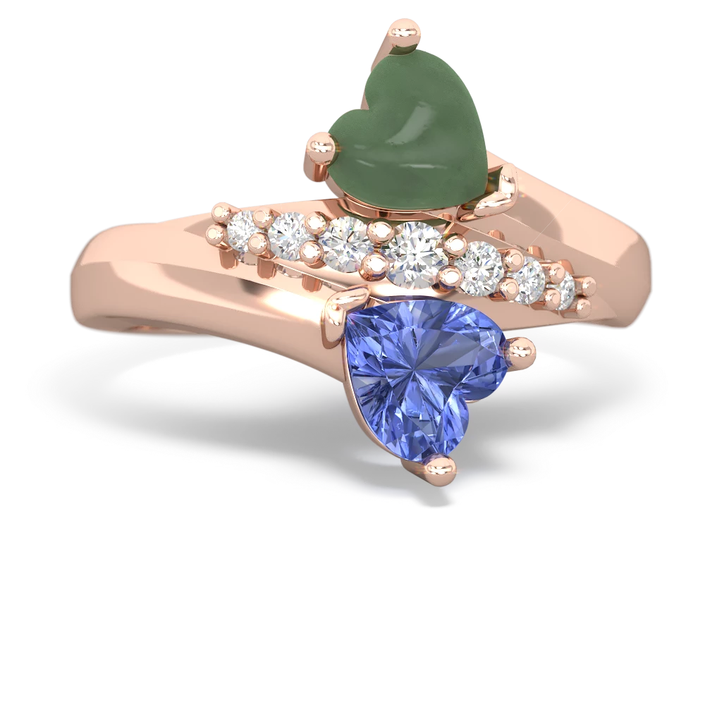 Jade Heart To Heart 14K Rose Gold ring R2064