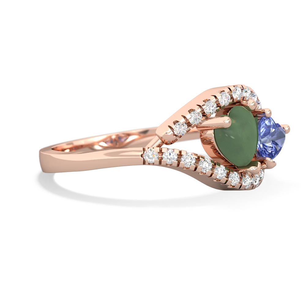 Jade Mother And Child 14K Rose Gold ring R3010