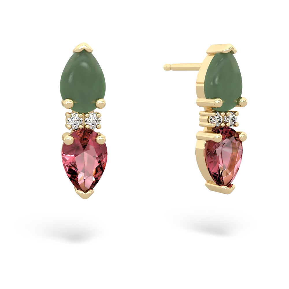 Jade Bowtie Drop 14K Yellow Gold earrings E0865