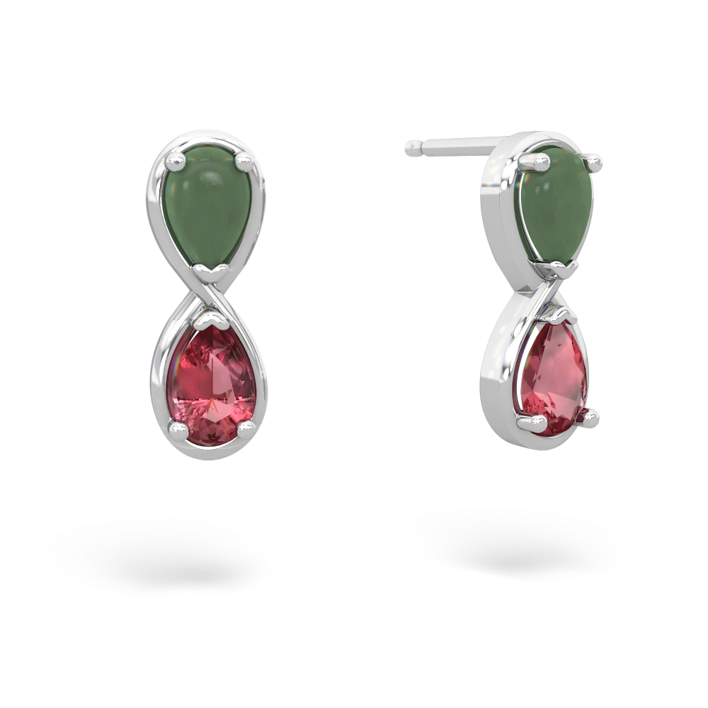 Jade Infinity 14K White Gold earrings E5050