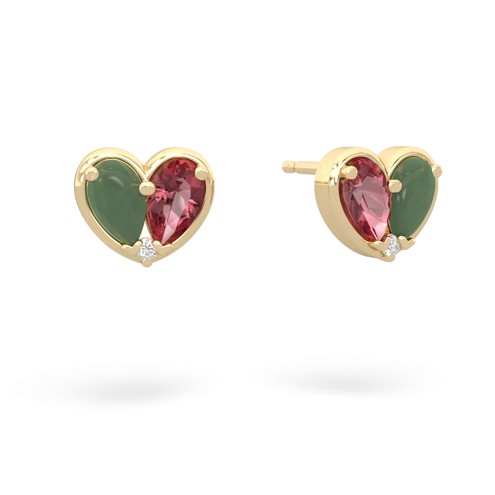 Jade 'Our Heart' 14K Yellow Gold earrings E5072