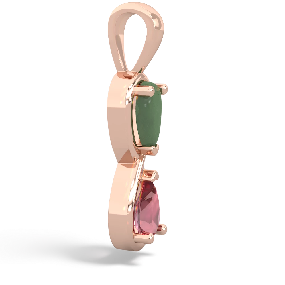 Jade Infinity 14K Rose Gold pendant P5050