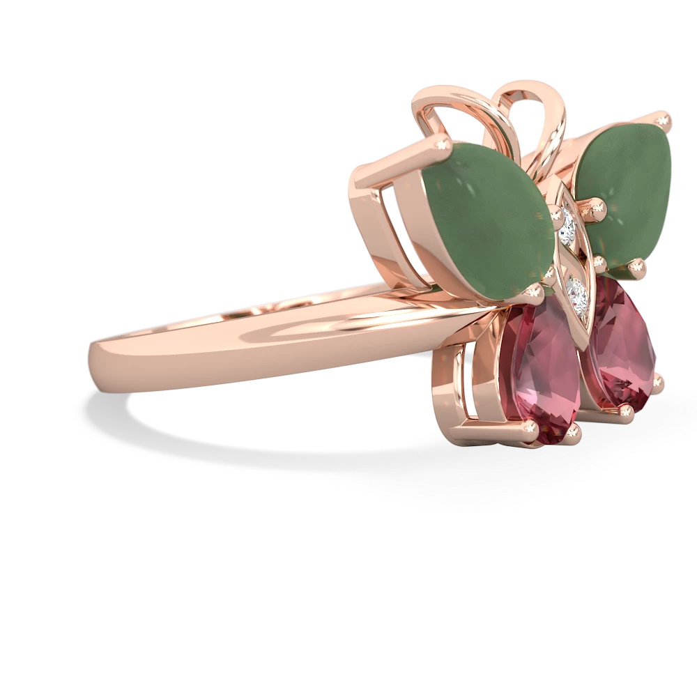 Jade Butterfly 14K Rose Gold ring R2215