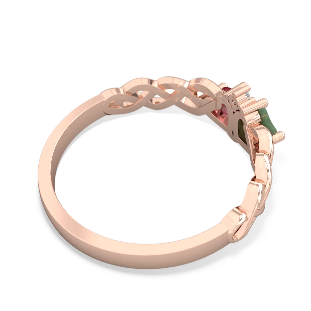 Jade Heart To Heart Braid 14K Rose Gold ring R5870