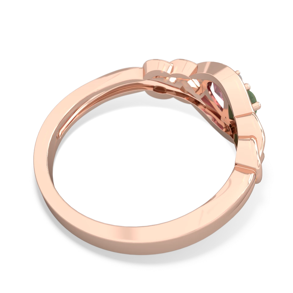 Jade Celtic Love Knot 14K Rose Gold ring R5420