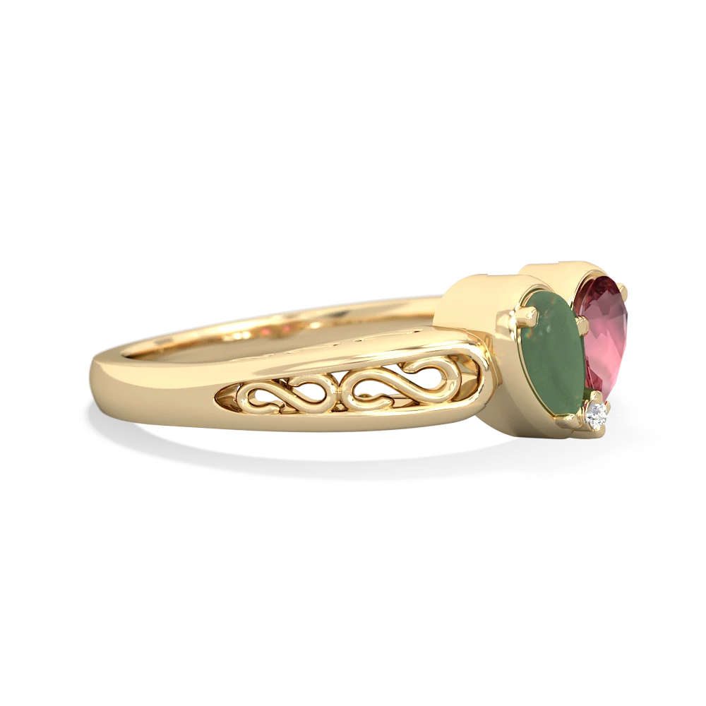 Jade Filligree 'One Heart' 14K Yellow Gold ring R5070