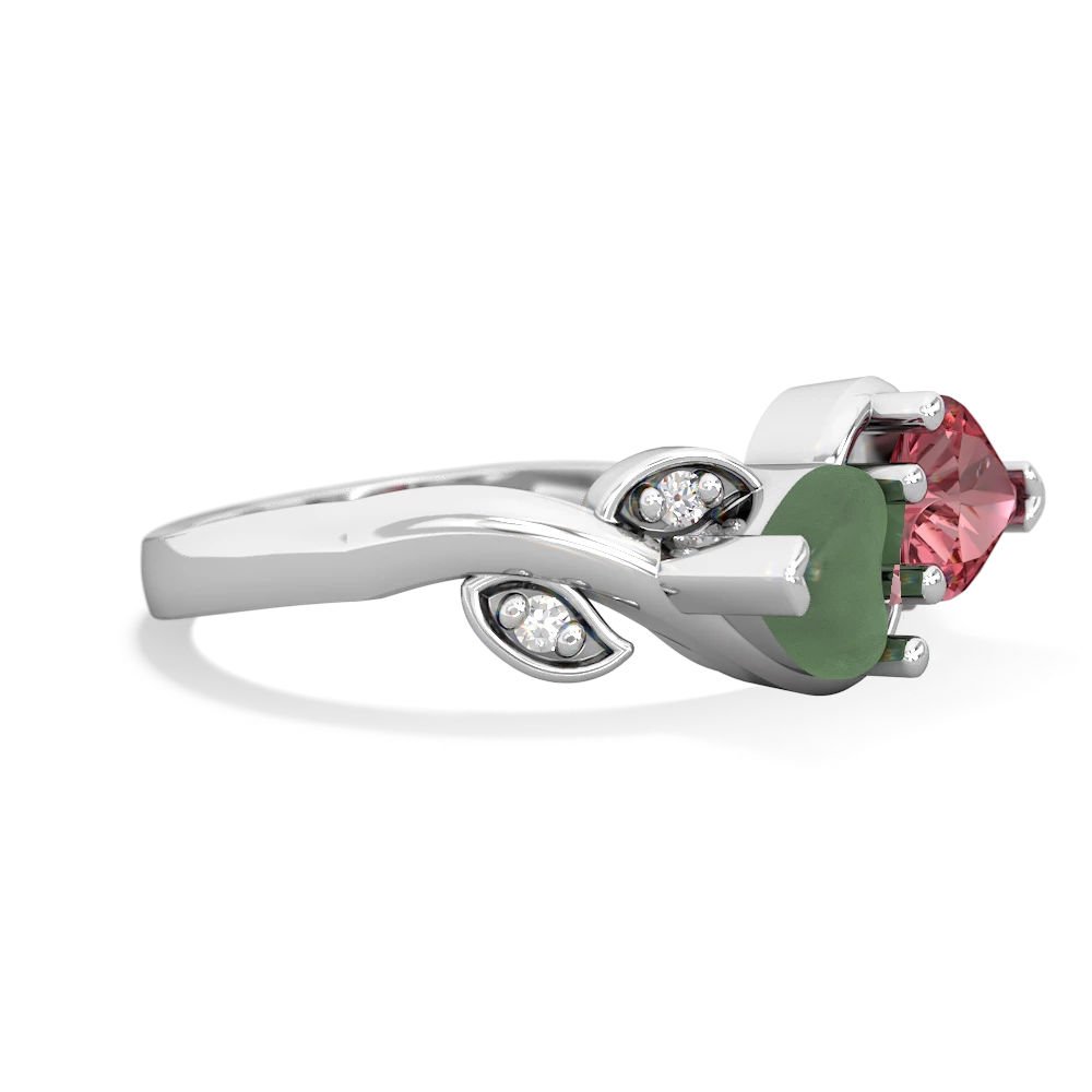 Jade Floral Elegance 14K White Gold ring R5790