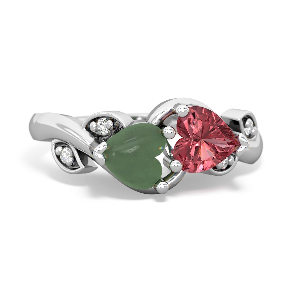 Jade Floral Elegance 14K White Gold ring R5790