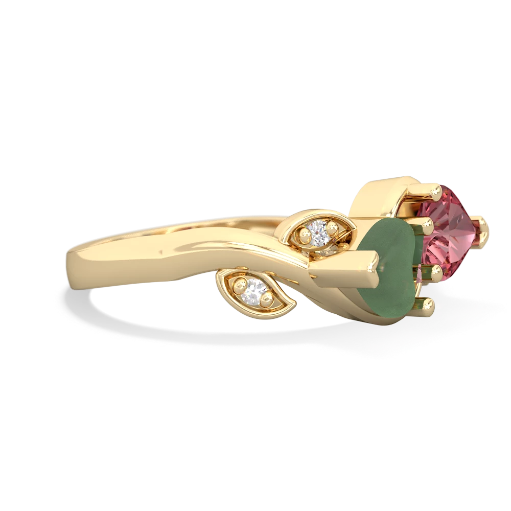 Jade Floral Elegance 14K Yellow Gold ring R5790