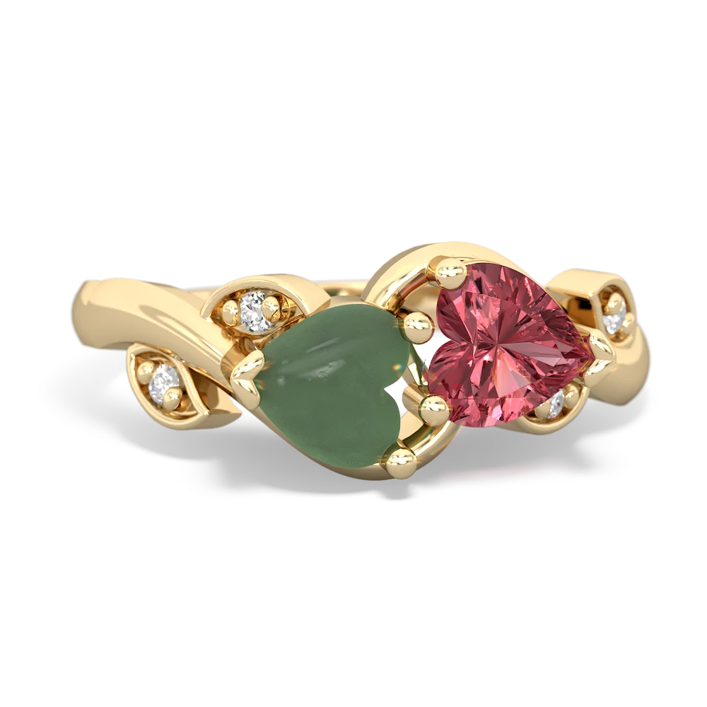 Jade Floral Elegance 14K Yellow Gold ring R5790