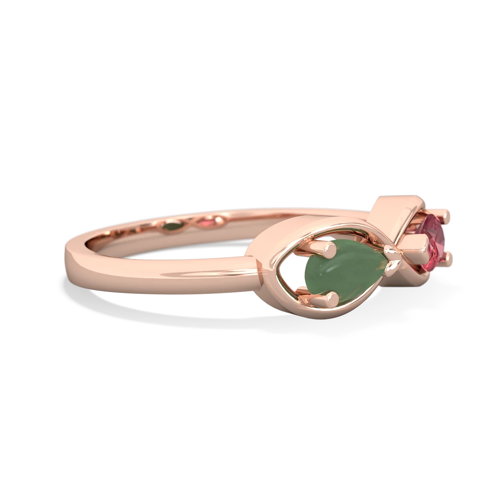 Jade Infinity 14K Rose Gold ring R5050