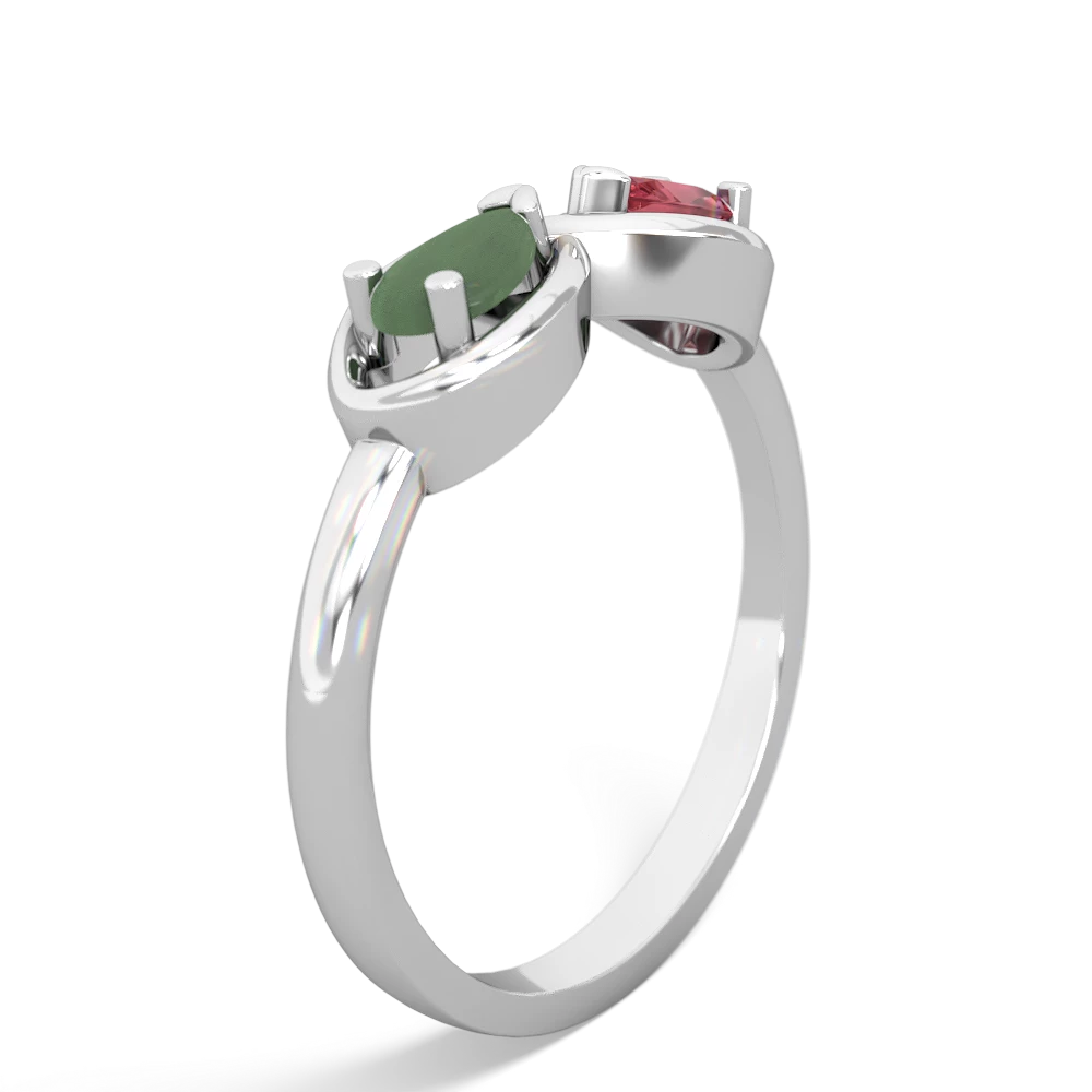 Jade Infinity 14K White Gold ring R5050