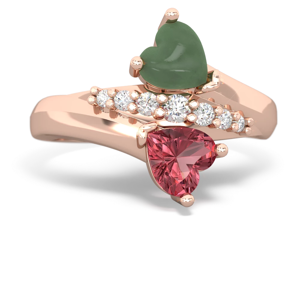 Jade Heart To Heart 14K Rose Gold ring R2064