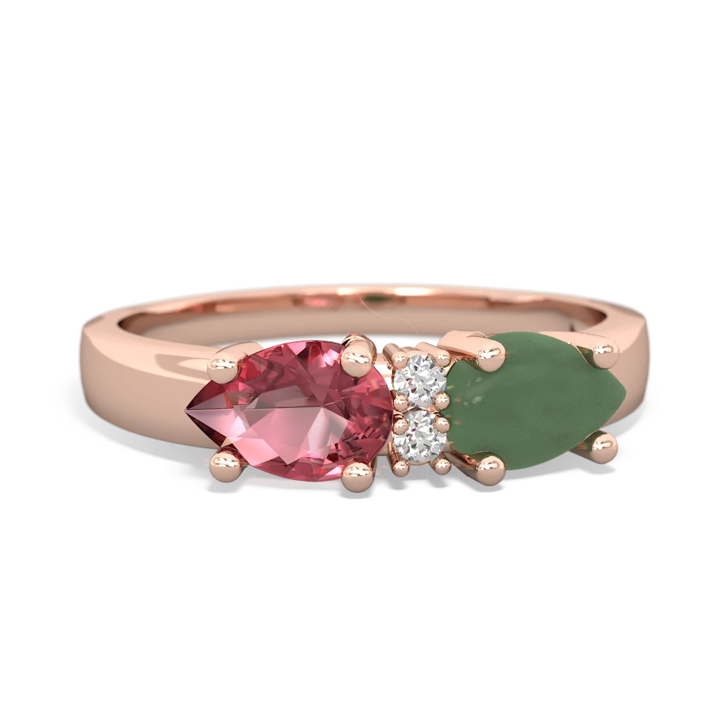 Jade Pear Bowtie 14K Rose Gold ring R0865