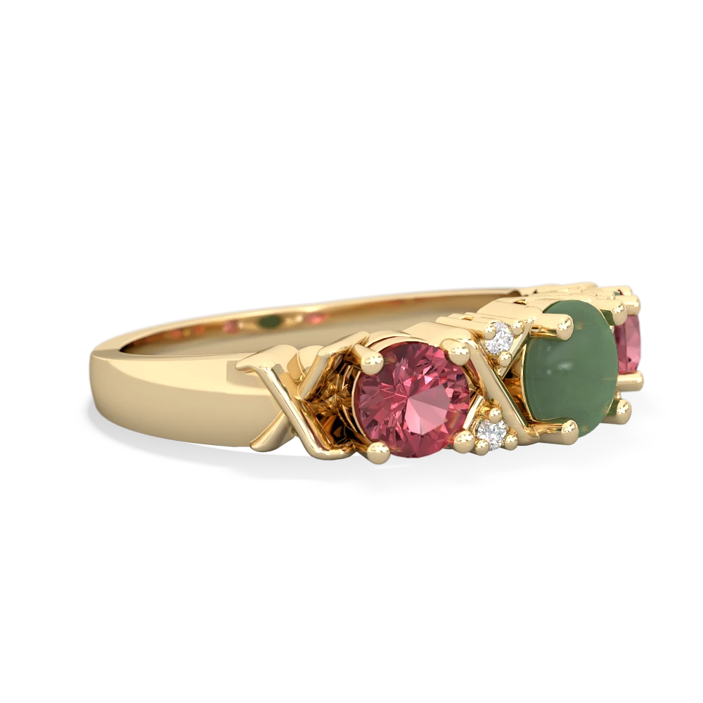 Jade Hugs And Kisses 14K Yellow Gold ring R5016