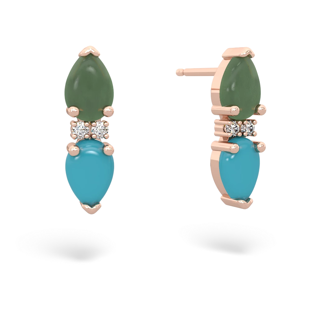 Jade Bowtie Drop 14K Rose Gold earrings E0865