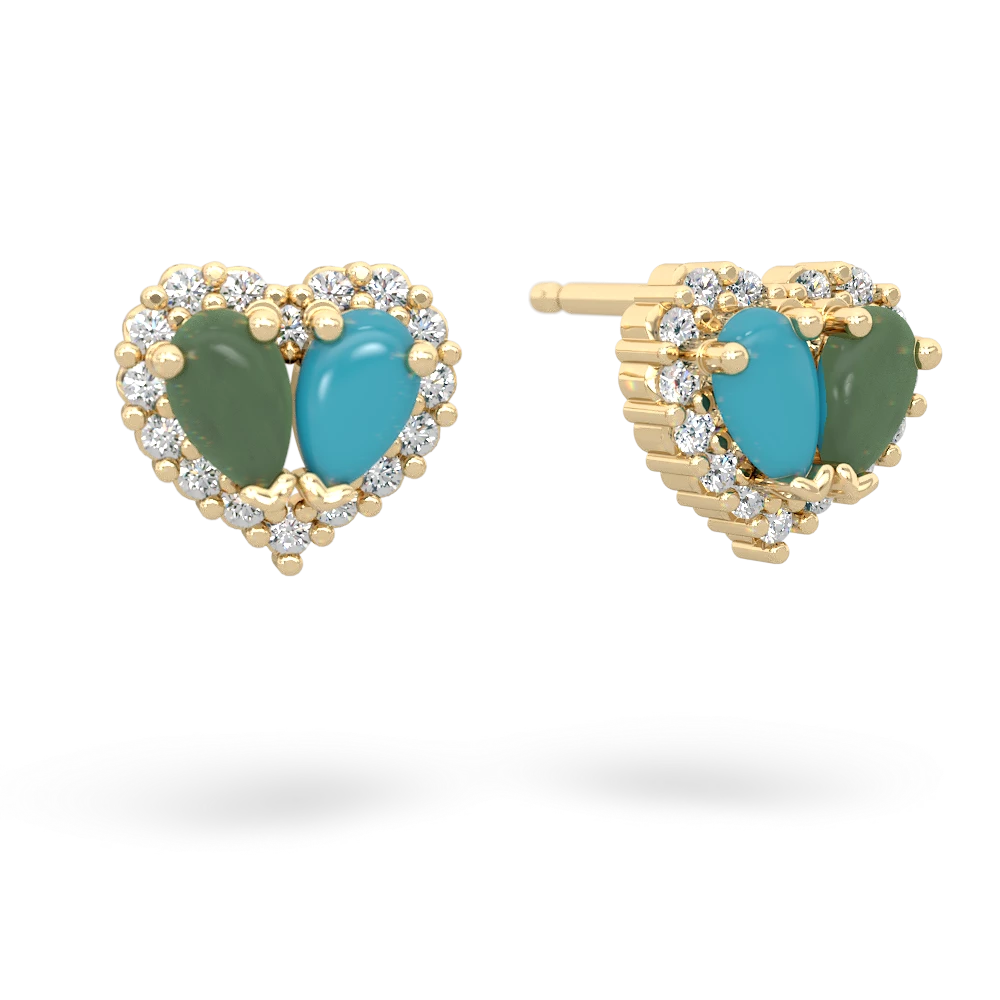 Jade Halo 14K Yellow Gold earrings E7008