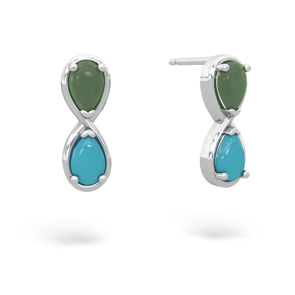 Jade Infinity 14K White Gold earrings E5050