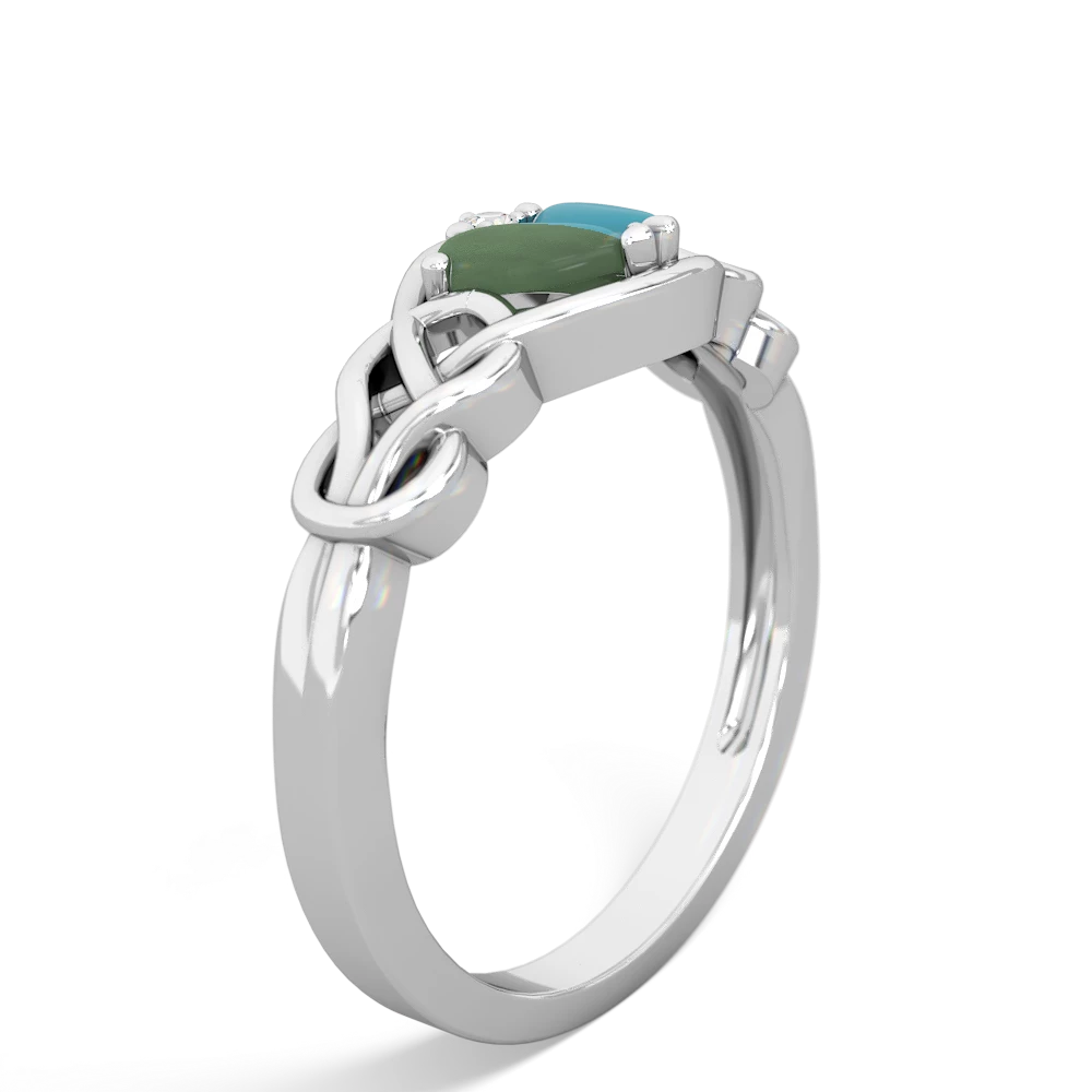 Jade Celtic Love Knot 14K White Gold ring R5420