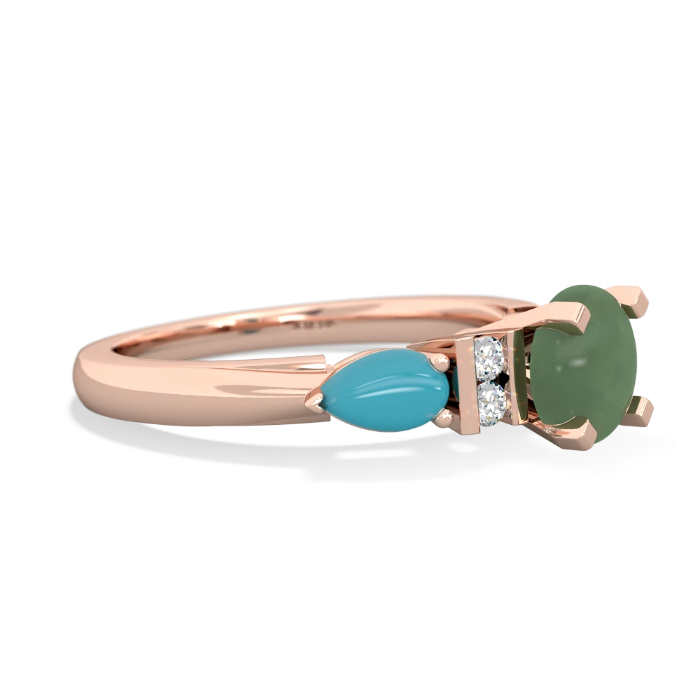 Jade 6Mm Round Eternal Embrace Engagement 14K Rose Gold ring R2005