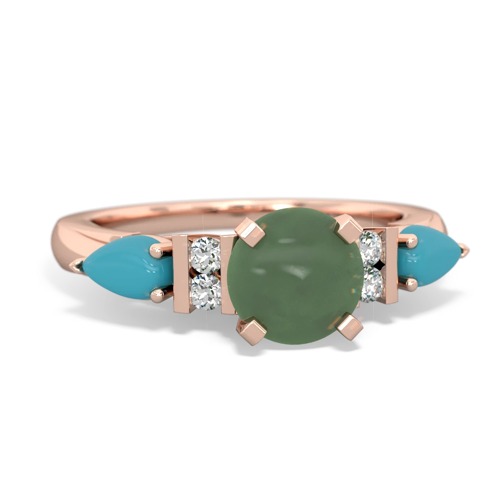 Jade 6Mm Round Eternal Embrace Engagement 14K Rose Gold ring R2005