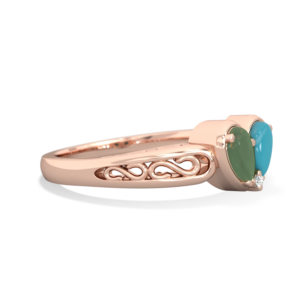 Jade Filligree 'One Heart' 14K Rose Gold ring R5070