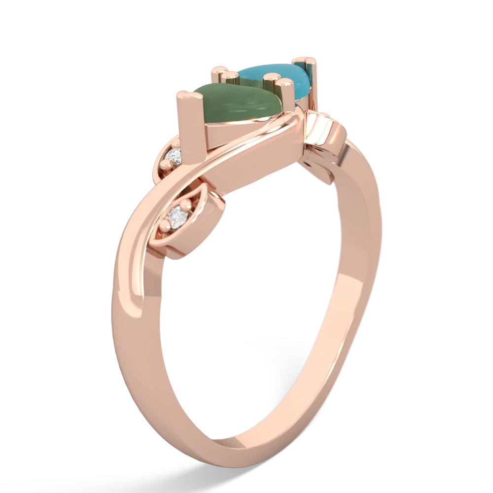 Jade Floral Elegance 14K Rose Gold ring R5790