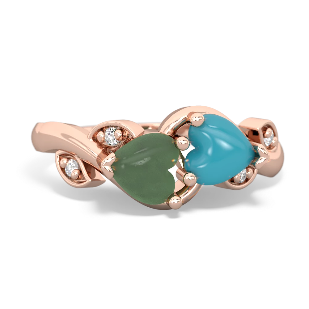 Jade Floral Elegance 14K Rose Gold ring R5790